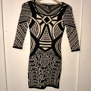Geometric Patterned Bodycon Dress